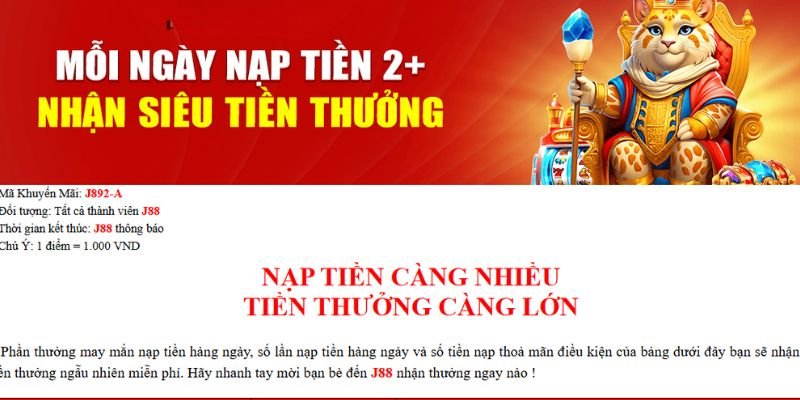 Thành viên nên tham gia, nạp mỗi ngày với các ưu đãi hấp dẫn